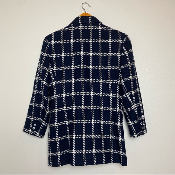 Vintage Liz Claiborne Tweed Wool Checked Windowpane Blazer - Picture 3 of 16